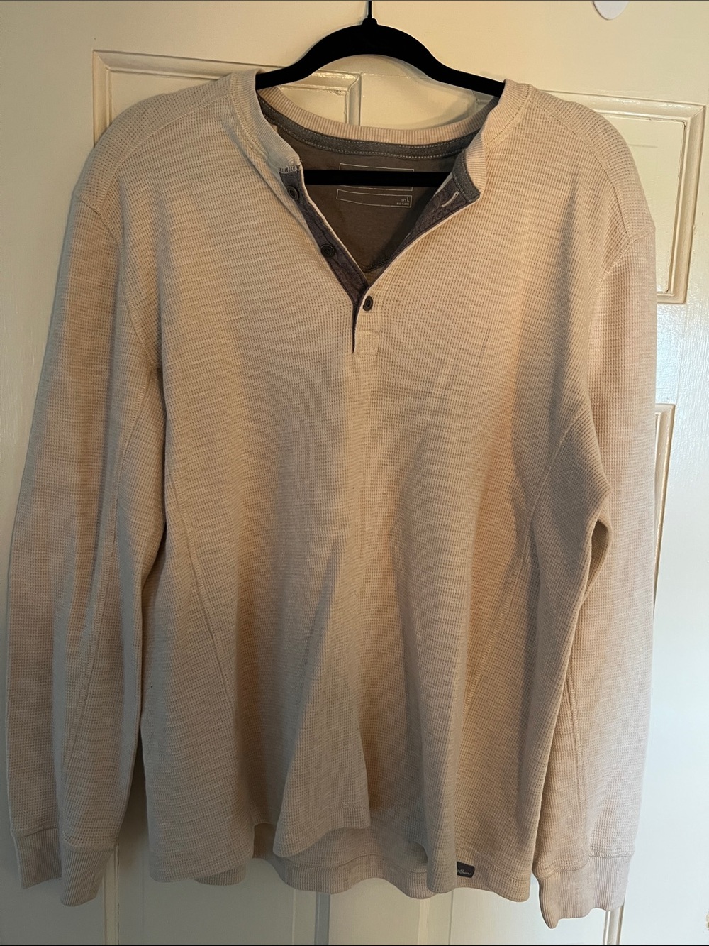 Eddie Bauer Men's Long-Sleeve Henley Sweater - Cream